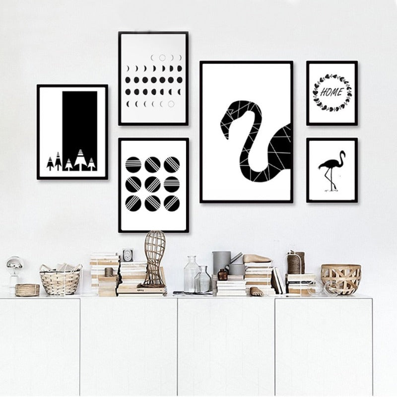 Black Flamingo - Canvas Wall Art Painting | Bowlift