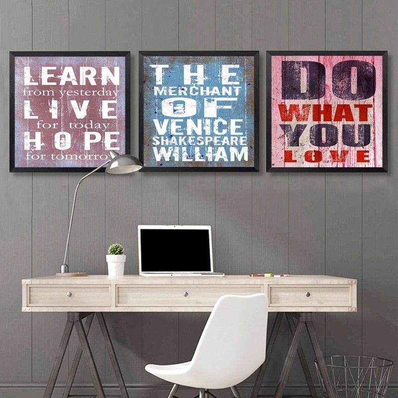 Vintage Inspiring Quotes - Canvas Wall Art Painting | Bowlift