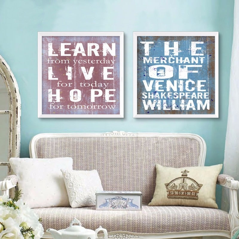 Vintage Inspiring Quotes - Canvas Wall Art Painting | Bowlift