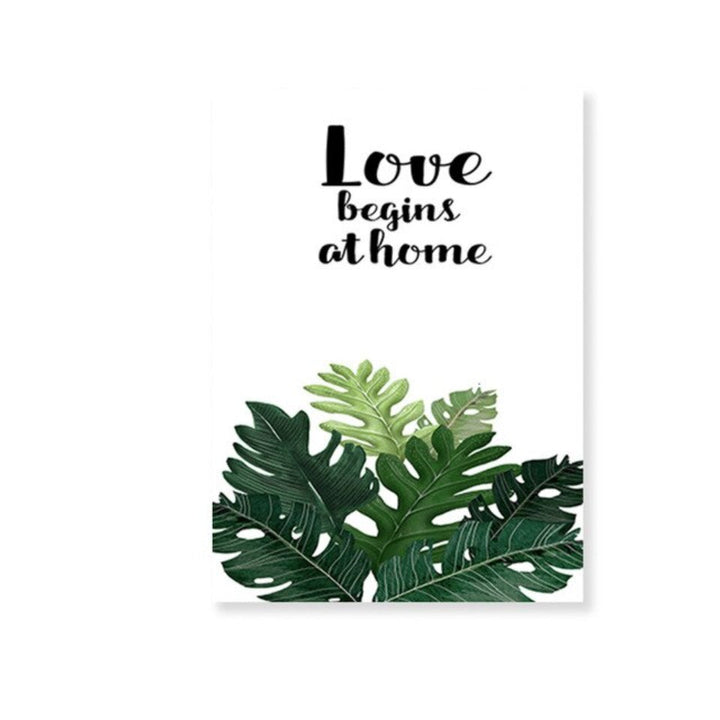 Scandinavia Tropical Green Leaf Nature Pictures - Canvas Wall Art Painting | Bowlift