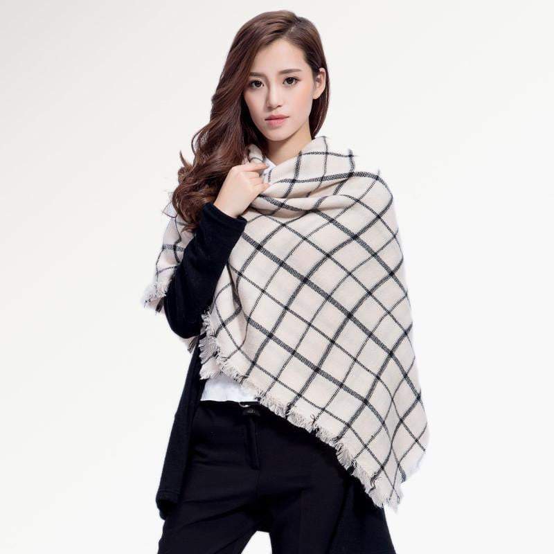 BowLift | Brand Women Winter Plaid Square Knitted Scarf