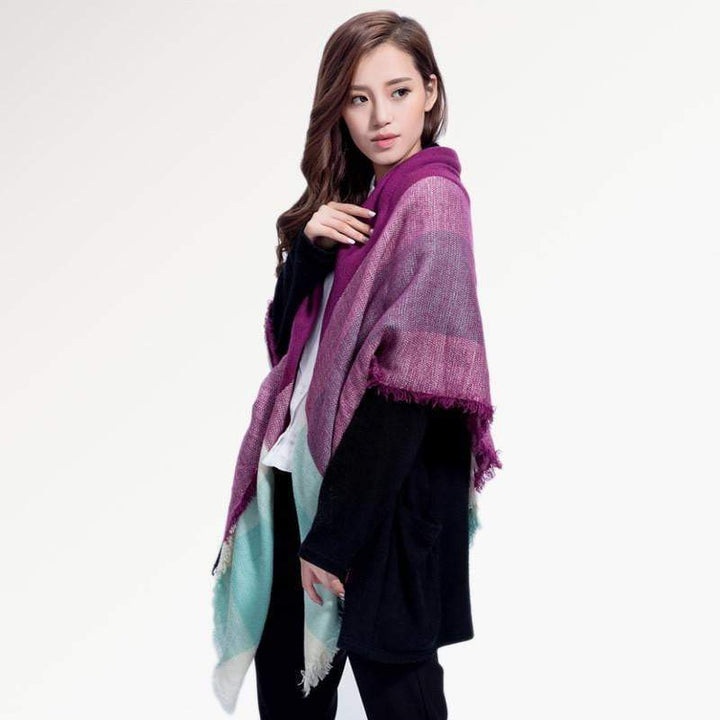 BowLift | Brand Women Winter Plaid Square Knitted Scarf