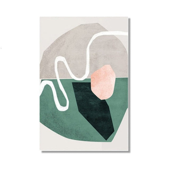 Nordic Scandinavia Abstract Geometric Canvas Painting Still Life | Bowlift