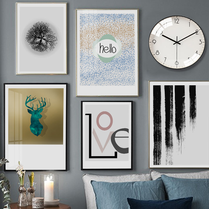 Scandinavia Abstract Love Letters - Canvas Wall Art Painting | Bowlift