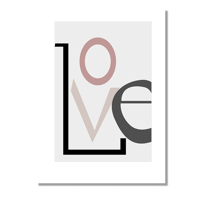 Scandinavia Abstract Love Letters - Canvas Wall Art Painting | Bowlift