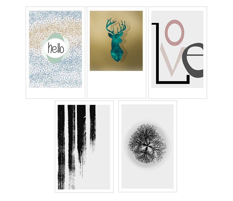 Scandinavia Abstract Love Letters - Canvas Wall Art Painting | Bowlift
