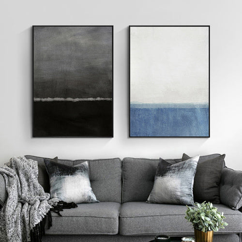 Impressions Of Blue and Black - Canvas Wall Art Painting | Bowlift