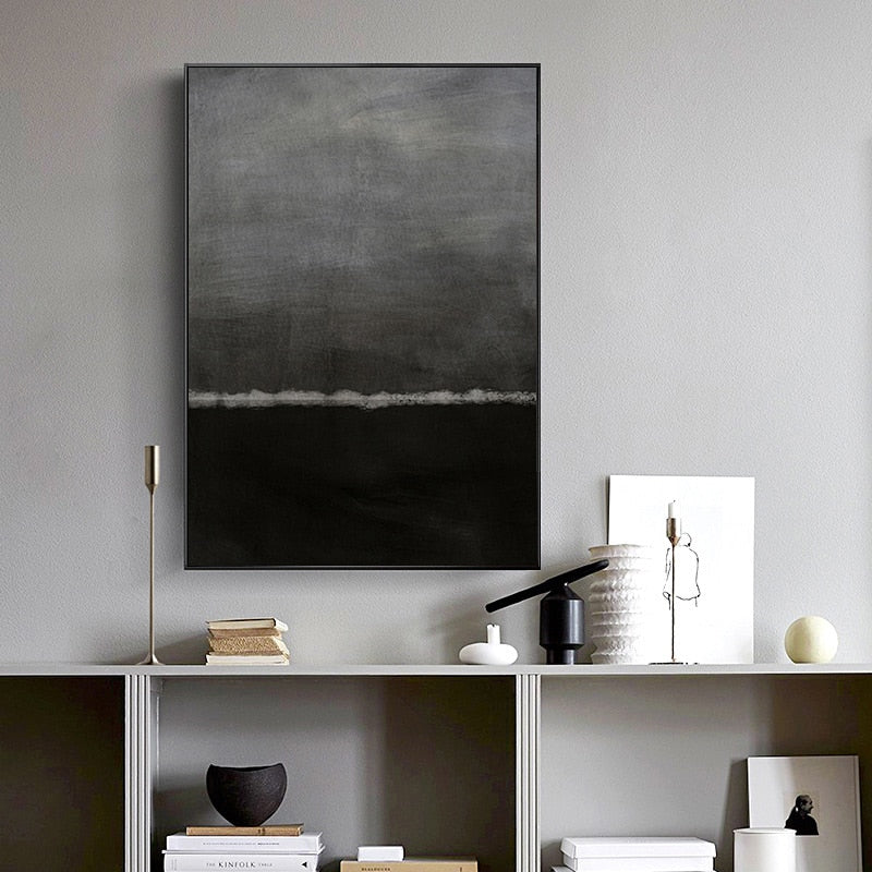 Impressions Of Blue and Black - Canvas Wall Art Painting | Bowlift