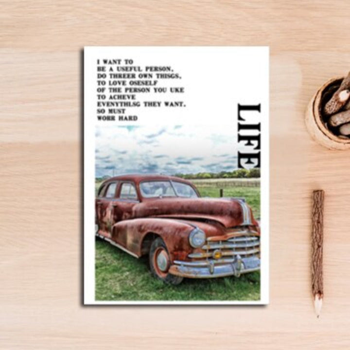 Vintage Blue Classic Cars Travel - Canvas Wall Art Painting | Bowlift