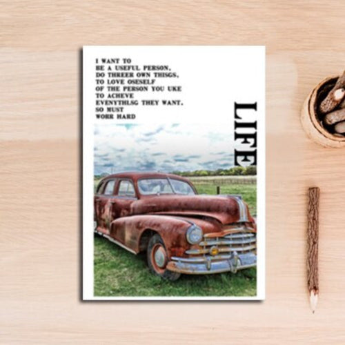 Vintage Blue Classic Cars Travel - Canvas Wall Art Painting | Bowlift