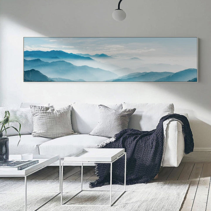 Scandinavia Foggy Mountain Landscape - Canvas Wall Art Painting | Bowlift