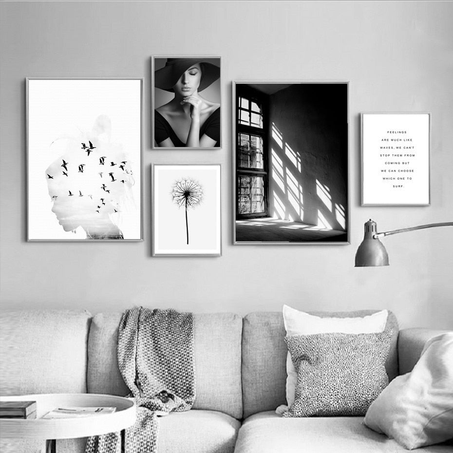 Abstract Scandinavia Style Scene - Canvas Wall Art Painting | Bowlift