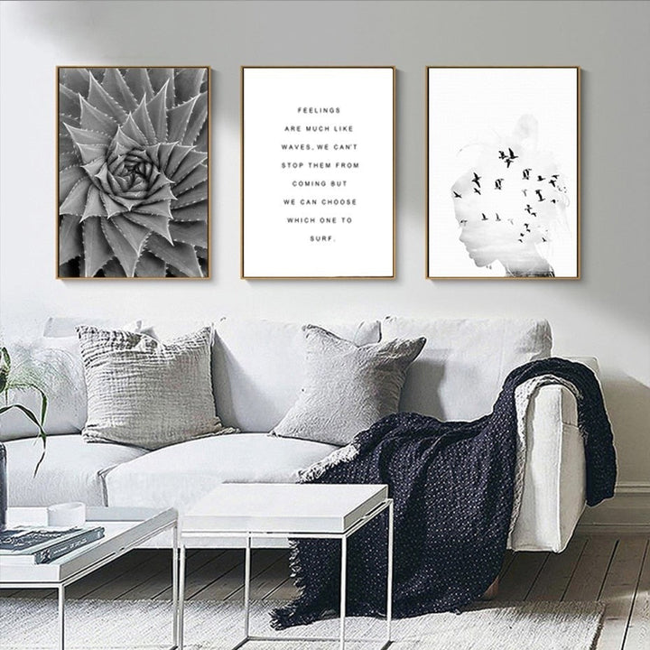 Abstract Scandinavia Style Scene - Canvas Wall Art Painting | Bowlift