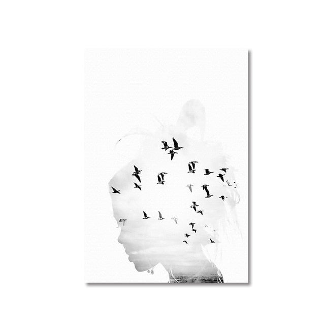 Abstract Scandinavia Style Scene - Canvas Wall Art Painting | Bowlift
