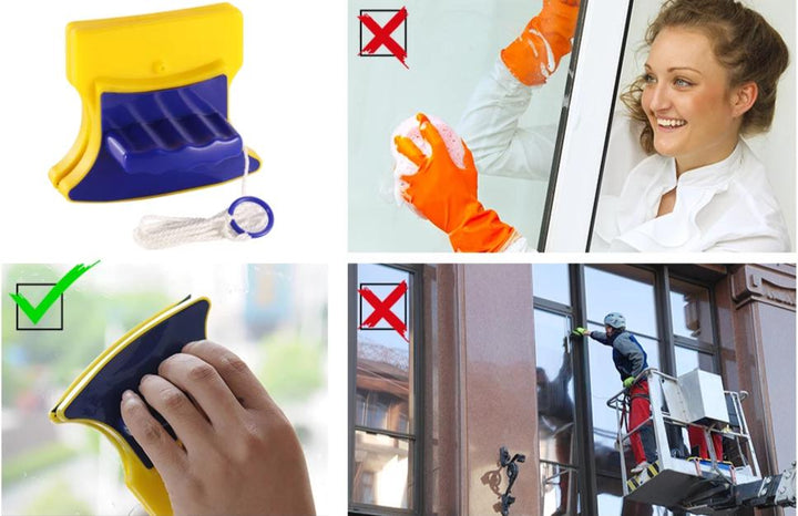 MagnaKlean - Double Sided Glass Cleaning Magnetic Brush | Bowlift