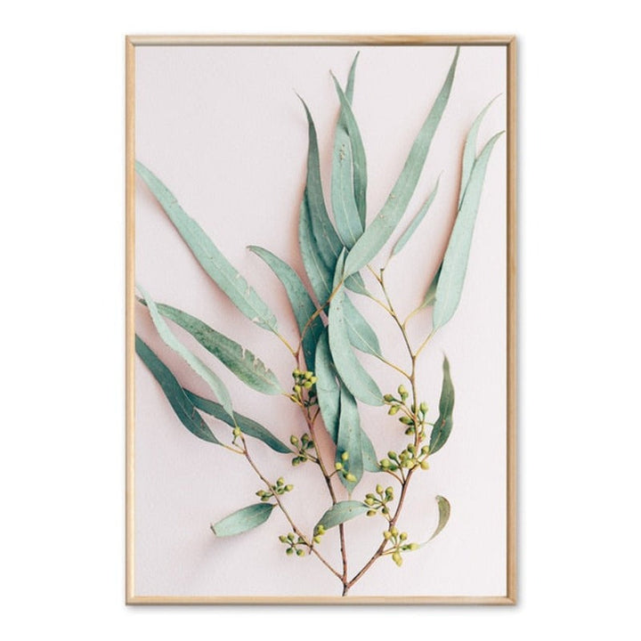 Modern Plants Leaves King Protea Flowers  - Canvas Wall Art Painting | Bowlift
