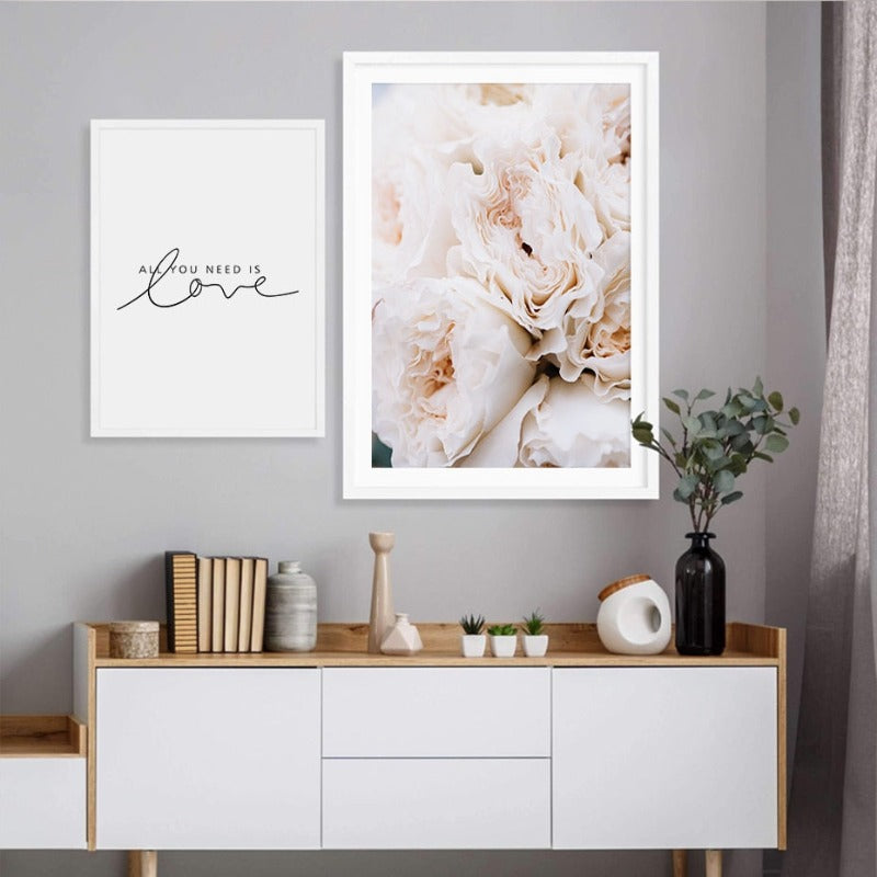 Blush Pink Peonies Wall Art Pictures - Canvas Wall Art Paintings | Bowlift