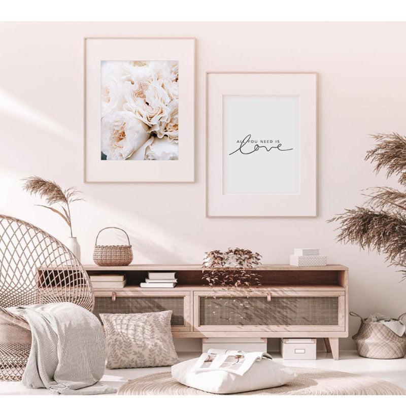 Blush Pink Peonies Wall Art Pictures - Canvas Wall Art Paintings | Bowlift