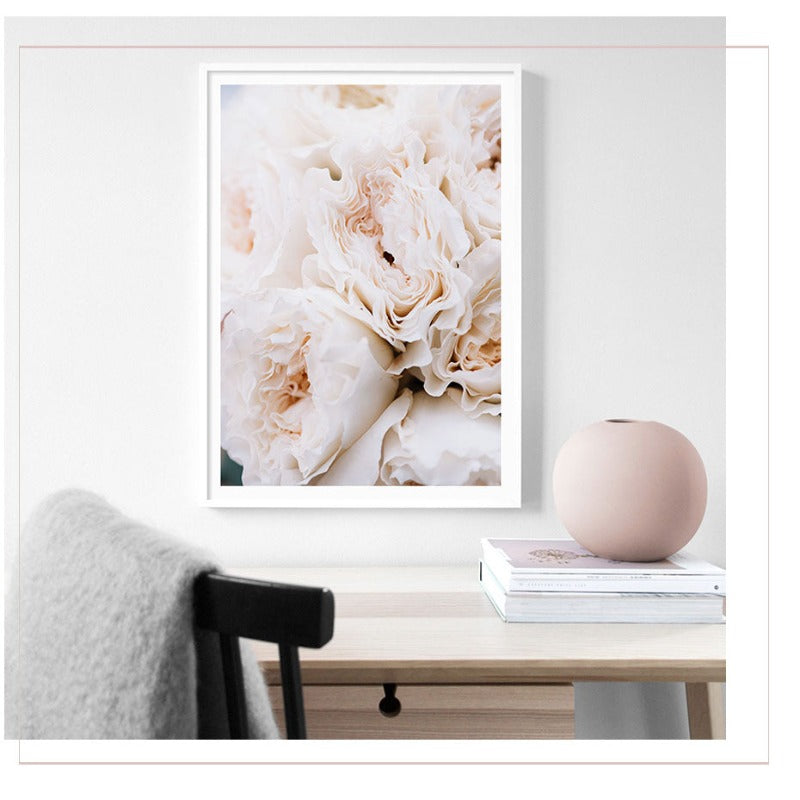 Blush Pink Peonies Wall Art Pictures - Canvas Wall Art Paintings | Bowlift