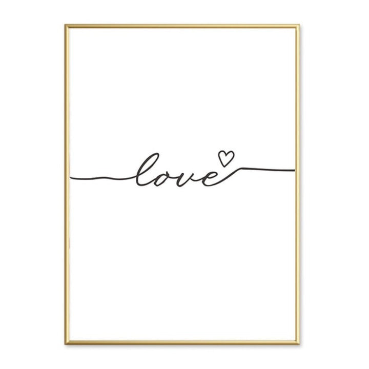 Modern Pink Peony Flower Minimalist Letter - Canvas Wall Art Painting | Bowlift