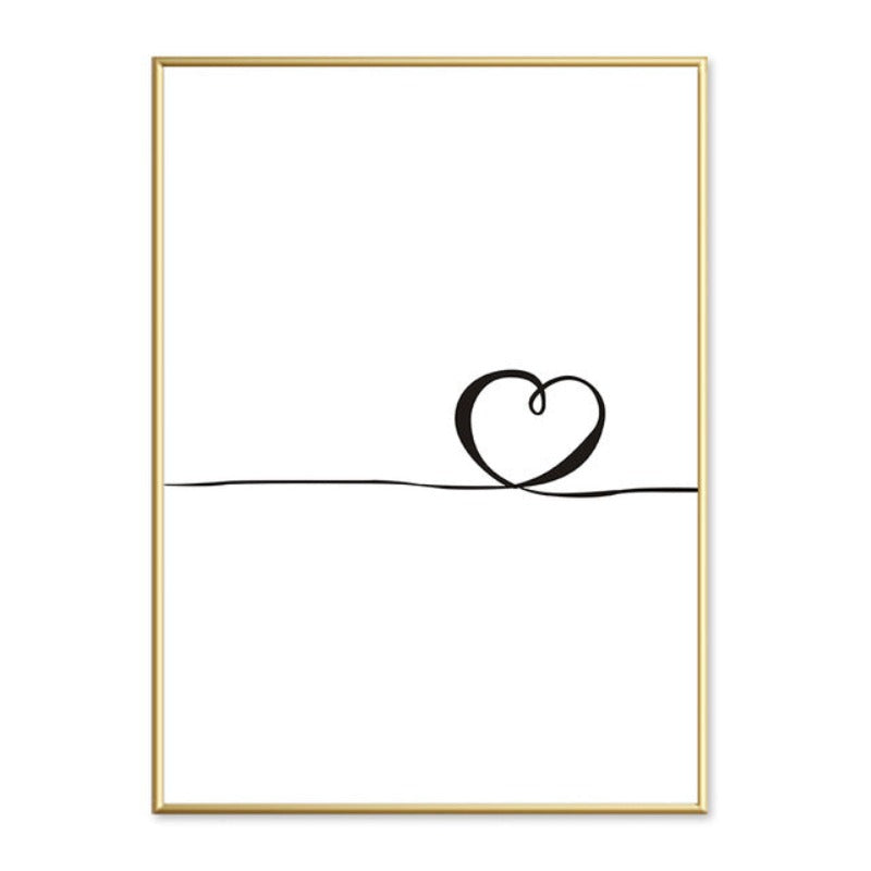 Modern Pink Peony Flower Minimalist Letter - Canvas Wall Art Painting | Bowlift