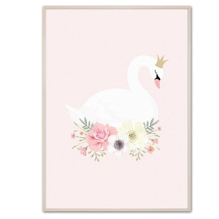 Sweet Pink Unicorn Girls - Canvas Wall Art Painting | Bowlift