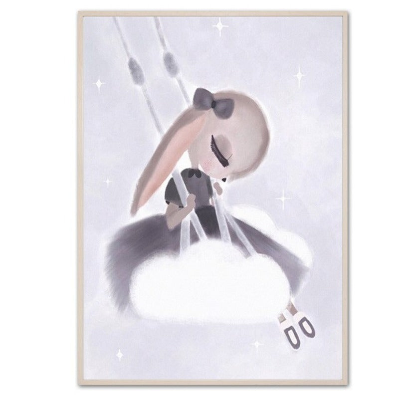 Sweet Pink Unicorn Girls - Canvas Wall Art Painting | Bowlift