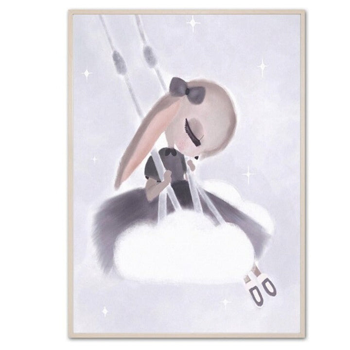 Sweet Pink Unicorn Girls - Canvas Wall Art Painting | Bowlift
