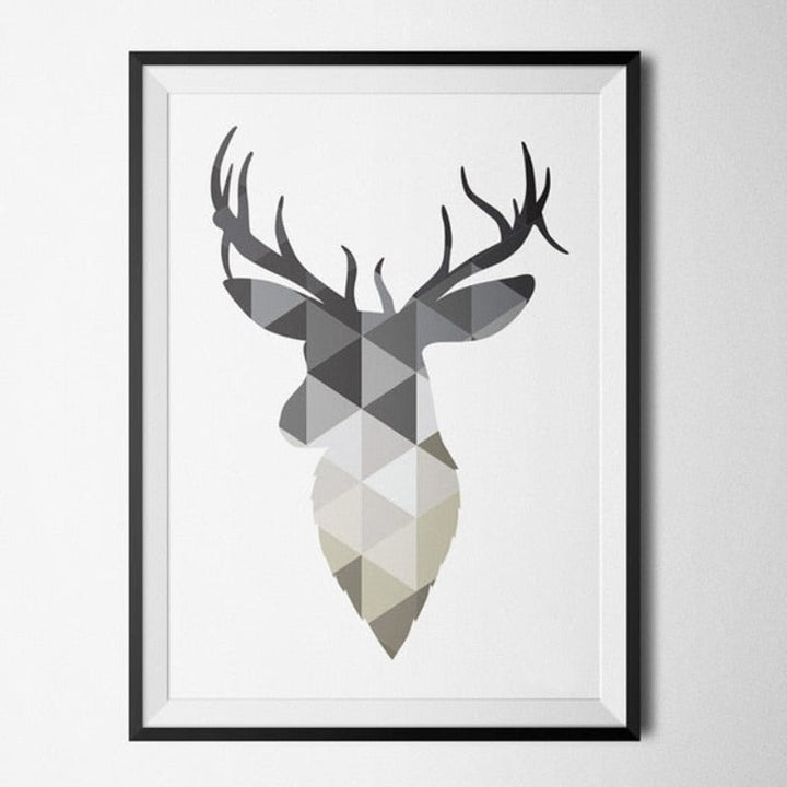 Geometric Deer Faith Quote - Canvas Wall Art Painting | Bowlift