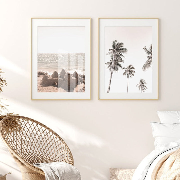Palm Tree Landscape Bohemian Style - Canvas Wall Art Painting | Bowlift