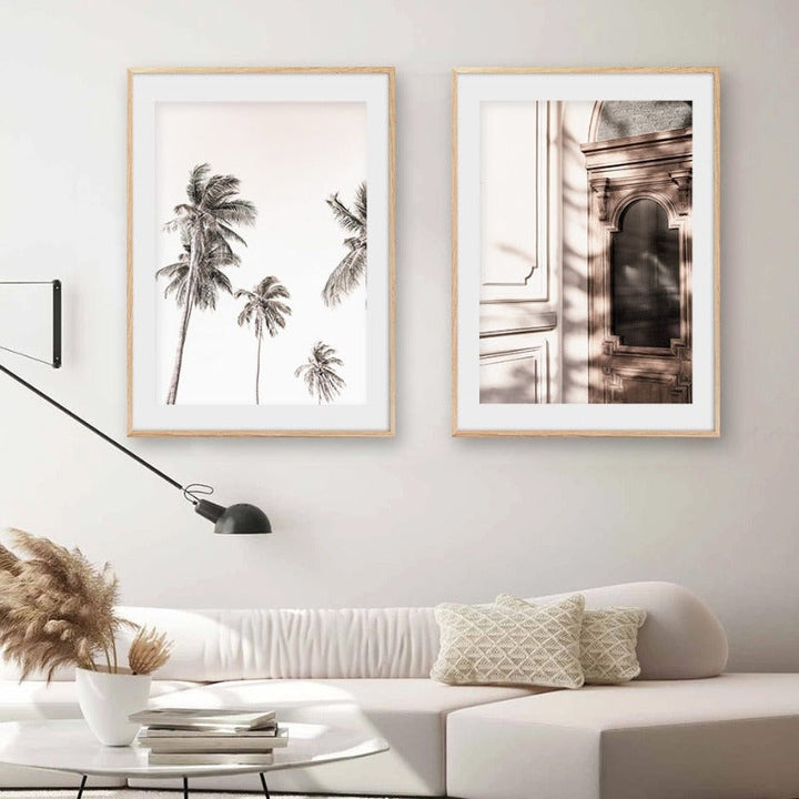 Palm Tree Landscape Bohemian Style - Canvas Wall Art Painting | Bowlift