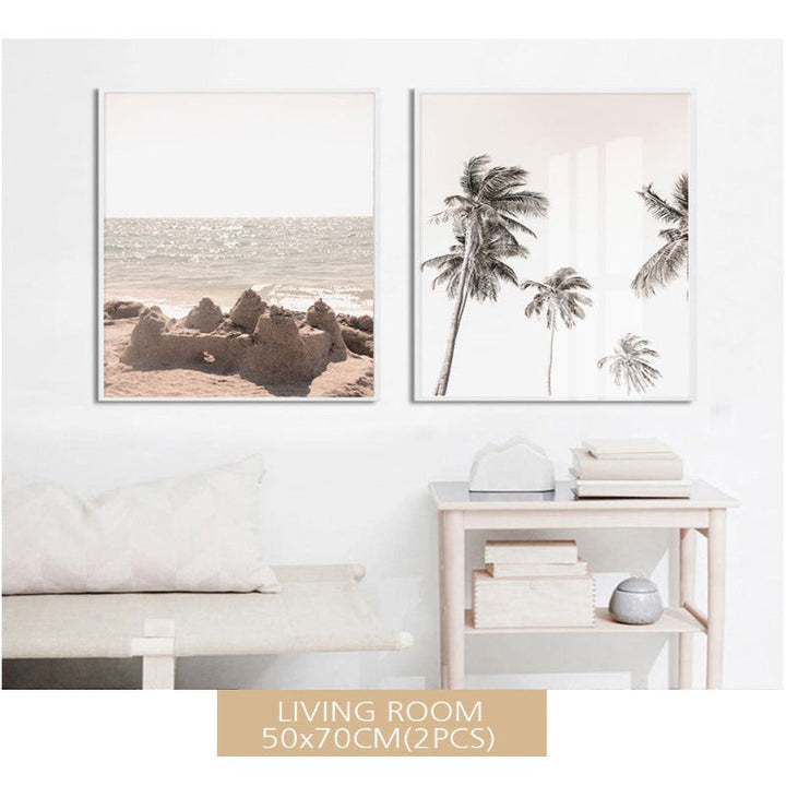 Palm Tree Landscape Bohemian Style - Canvas Wall Art Painting | Bowlift
