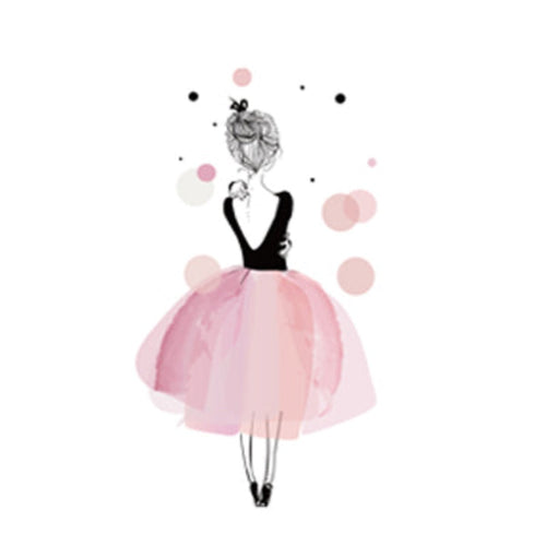 Watercolor Pink Kawaii Girls - Canvas Wall Art Painting | Bowlift