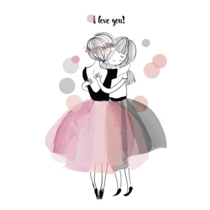 Watercolor Pink Kawaii Girls - Canvas Wall Art Painting | Bowlift