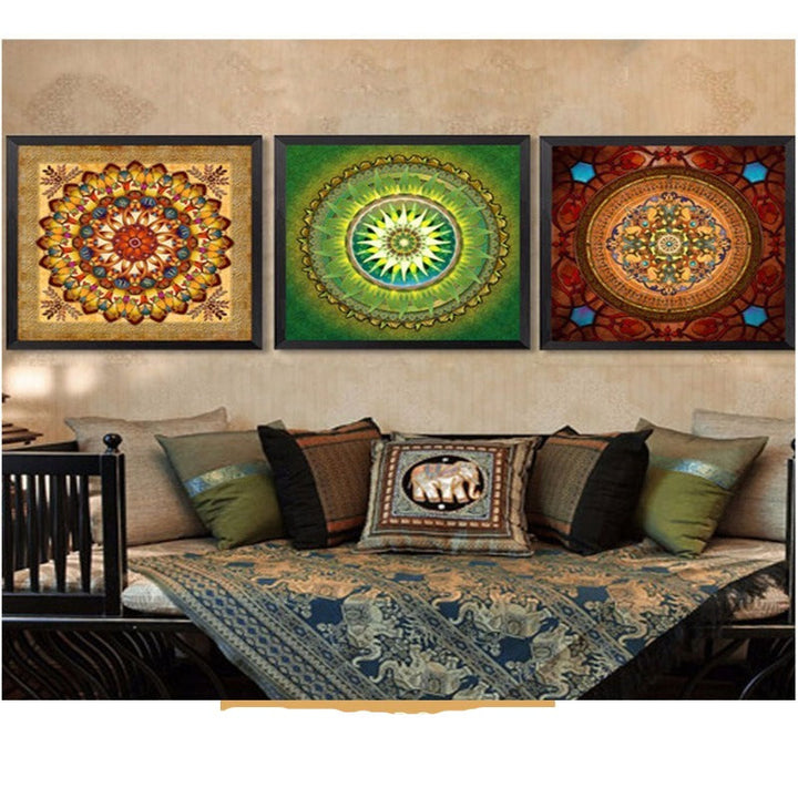 Mandala Ornament Thangka Yoga - Canvas Wall Art Painting | Bowlift