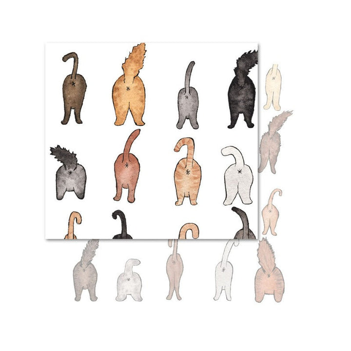 Cats From Back-Canvas Wall Art Painting | Bowlift
