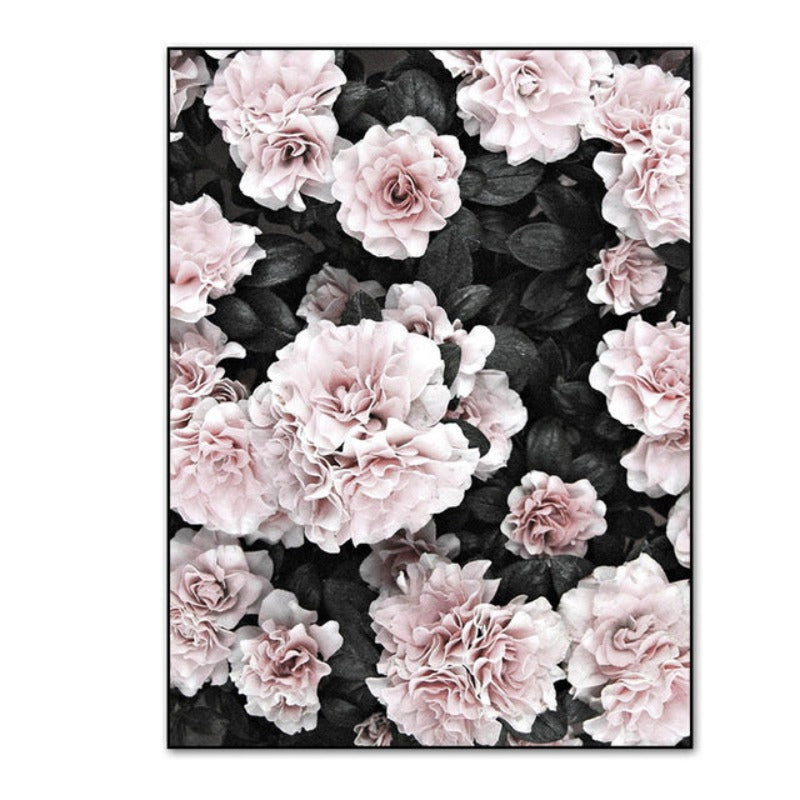 Modern Pink Floral Flamingo - Canvas Wall Art Painting | Bowlift