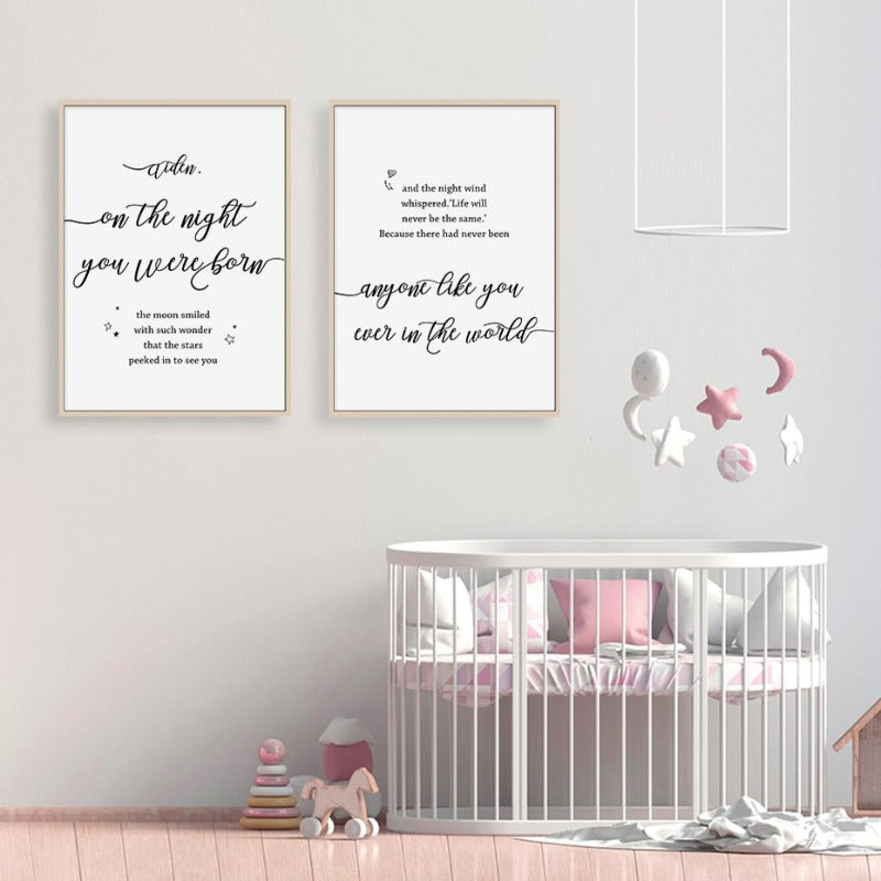 Baby And Parent Name Personalized - Canvas Wall Art Painting | Bowlift
