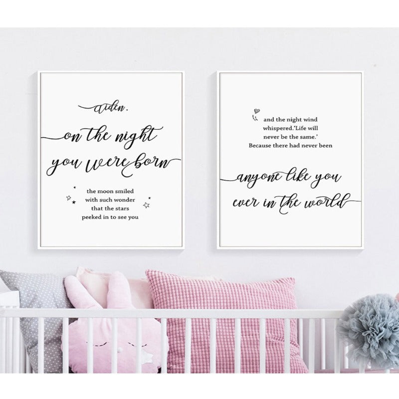 Baby And Parent Name Personalized - Canvas Wall Art Painting | Bowlift