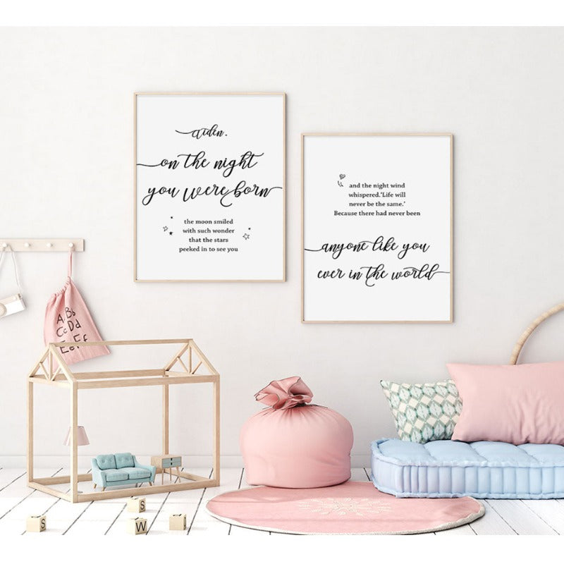 Baby And Parent Name Personalized - Canvas Wall Art Painting | Bowlift