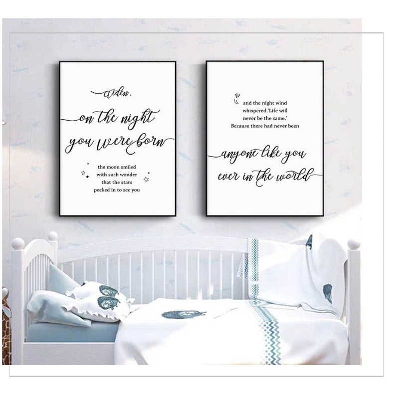 Baby And Parent Name Personalized - Canvas Wall Art Painting | Bowlift