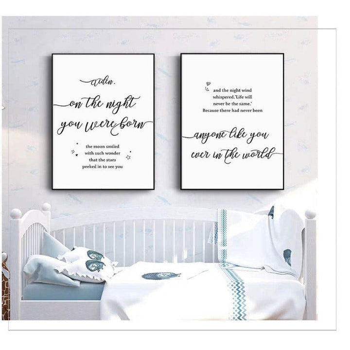 Baby And Parent Name Personalized - Canvas Wall Art Painting | Bowlift