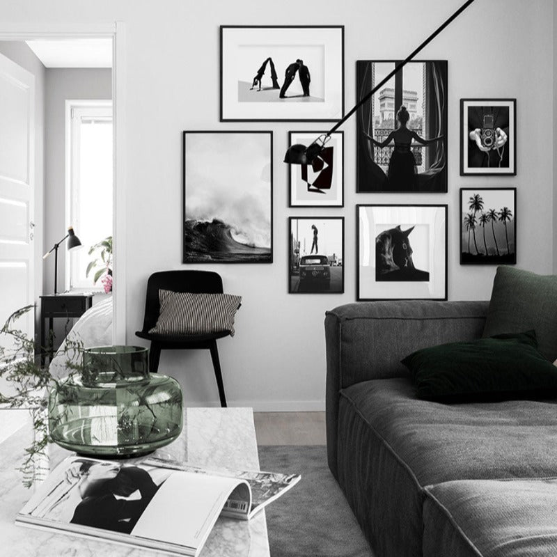 Abstract Scandinavia Black White Wall Art Pictures - Canvas Wall Art Painting | Bowlift