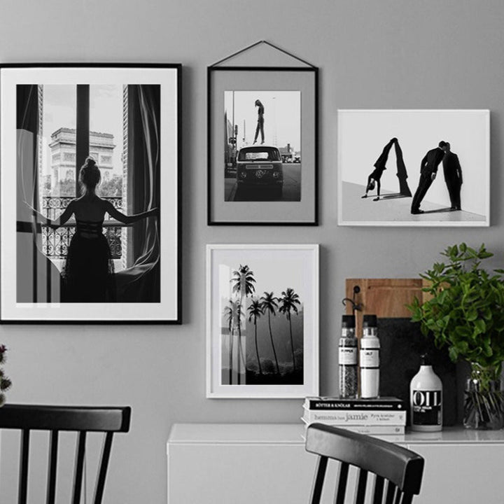 Abstract Scandinavia Black White Wall Art Pictures - Canvas Wall Art Painting | Bowlift