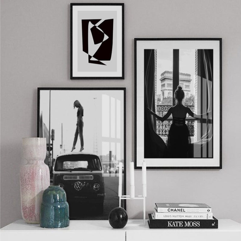 Abstract Scandinavia Black White Wall Art Pictures - Canvas Wall Art Painting | Bowlift