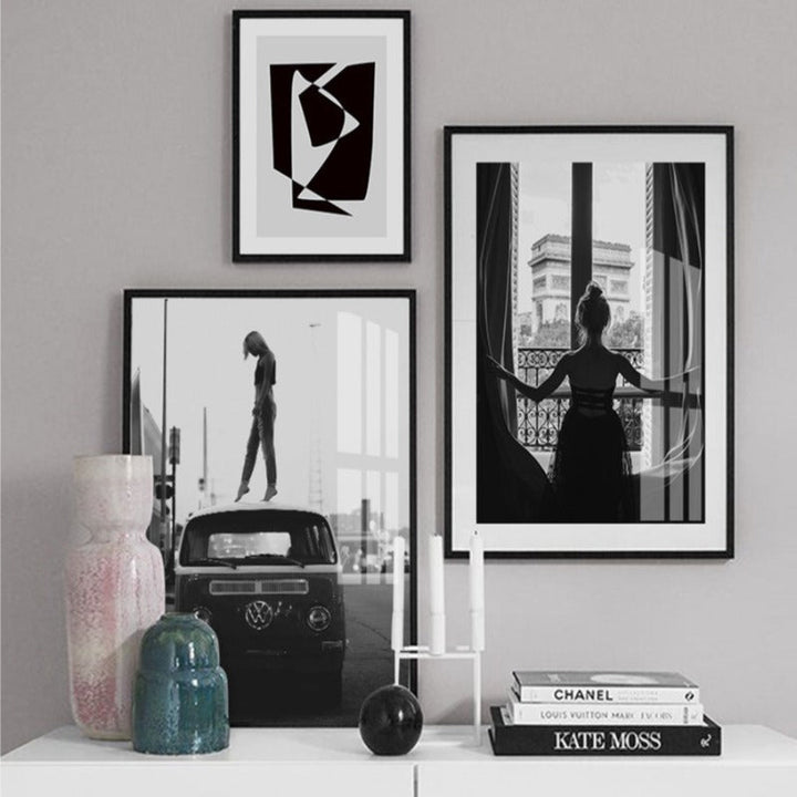 Abstract Scandinavia Black White Wall Art Pictures - Canvas Wall Art Painting | Bowlift