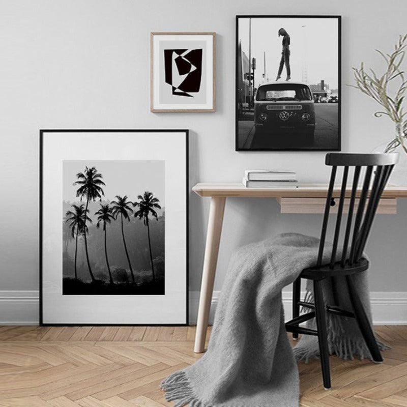 Abstract Scandinavia Black White Wall Art Pictures - Canvas Wall Art Painting | Bowlift