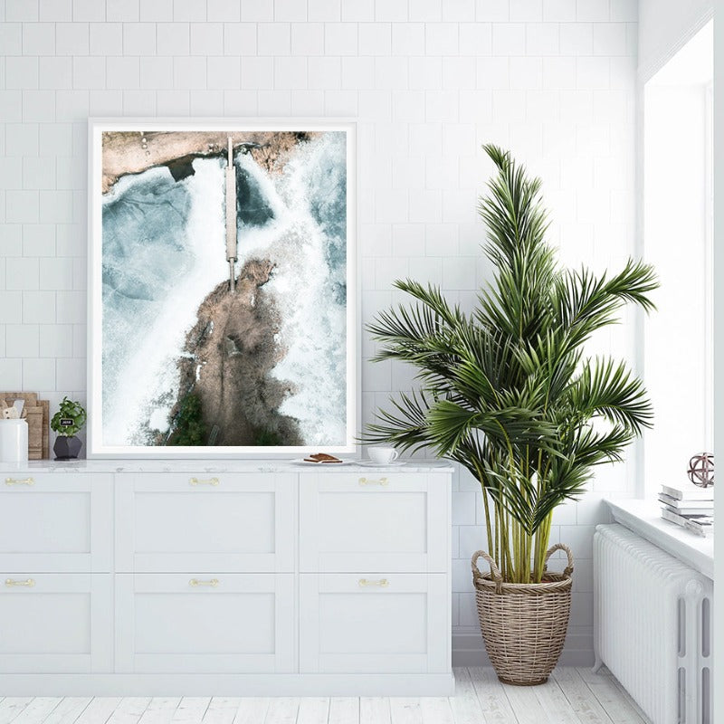 Aerial View Bridge Landscape - Canvas Wall Art Painting | Bowlift