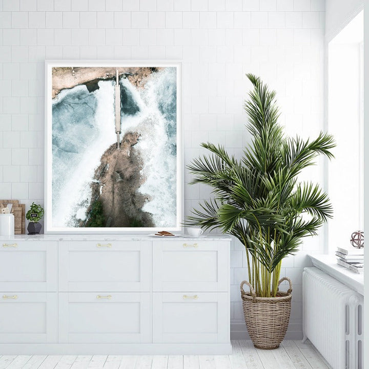 Aerial View Bridge Landscape - Canvas Wall Art Painting | Bowlift