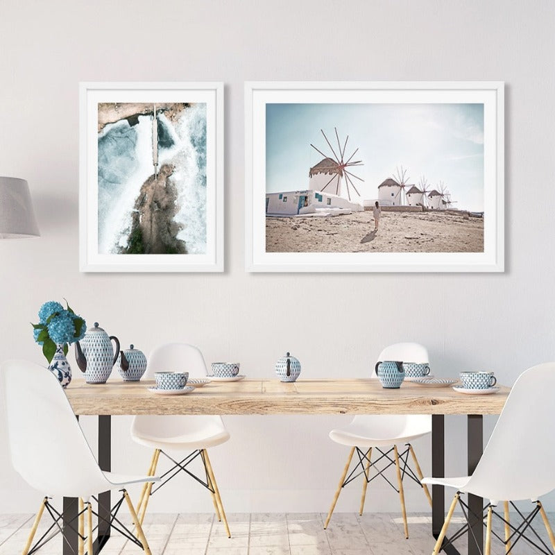 Aerial View Bridge Landscape - Canvas Wall Art Painting | Bowlift